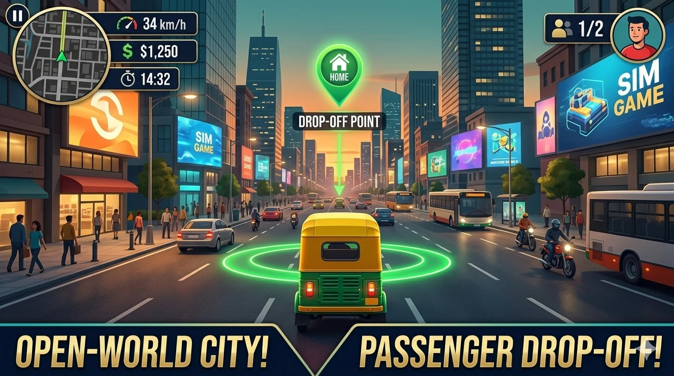 Tuk Tuk Auto Rickshaw Game 3D screenshot